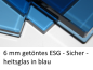 Preview: 6mm ESG blau Parsol getönt farbig kaufen auf Maß  Berlin Potsdam