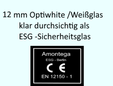 Weißglas Optiwhite, Supertransparent ESG 12mm