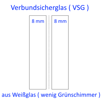 16 mm VSG Sicherheitsglas Überkopfverglasung