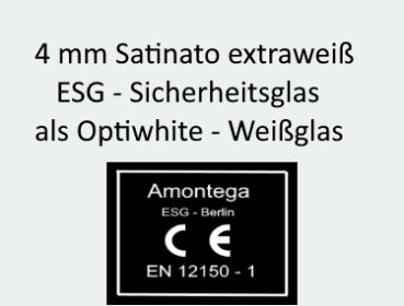 Weißglas ESG satiniert 4mm