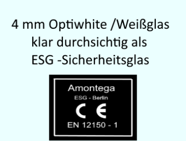 Weißglas Optiwhite, Supertransparent ESG 4mm