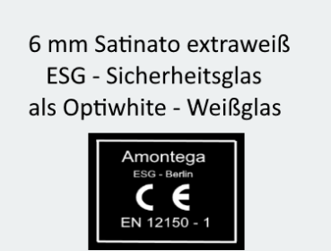 Weißglas ESG satiniert 6mm