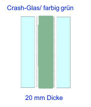 grünes bruchglas crashglas auf Maß kaufen