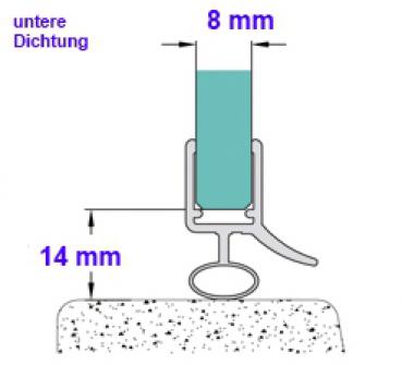 Dichtungsprofil für Glastür Allena