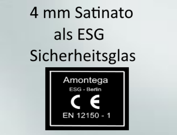 4mm ESG Sicherheitsglas satiniert