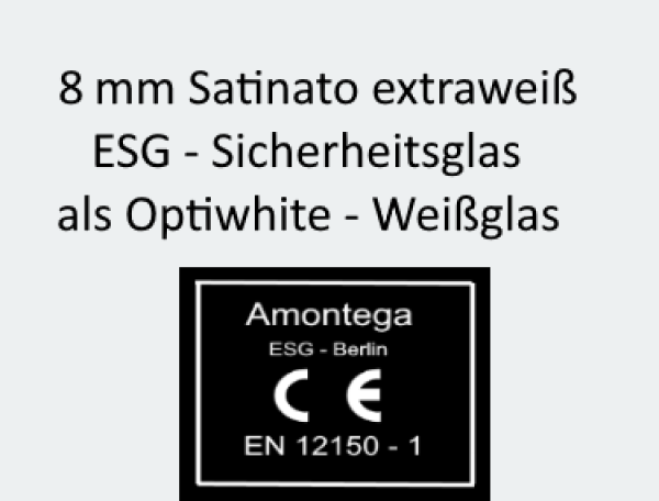 Weißglas ESG satiniert 8mm