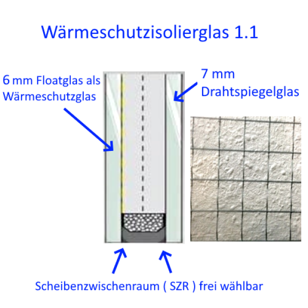 Isolierglas mit Drahtspiegelglas kaufen Berlin Potsdam